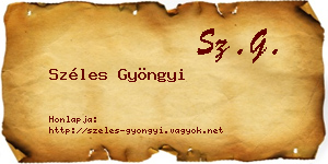 Széles Gyöngyi névjegykártya